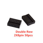 50pcs 2.54mm Dupont Connector Male/Female Pin Way Cable Plug 2/3/4/5 Pin Electrical Pin Jumper Header Housing Wire Connector Kit
