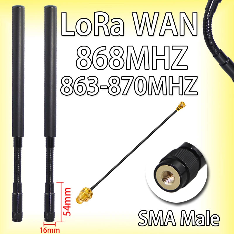 LoRa Wan Gooseneck Antenna 840MHz 863-870MHz 868MHz 869MHz 868-915MHz Meshtastic High Efficiency Antenna SMA Connector
