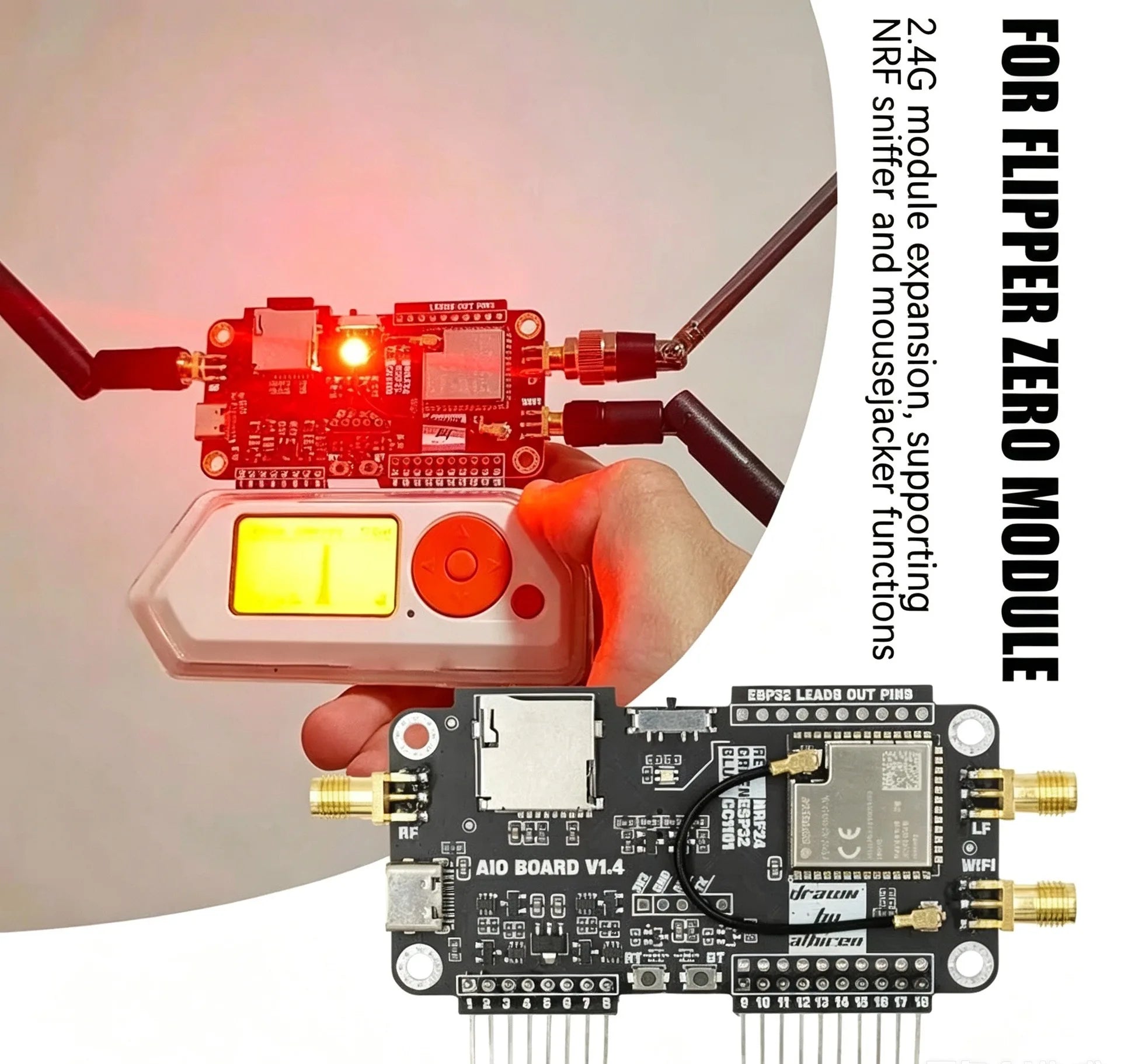 Flipper Zero 3-in-1 Expansion Board Wifi Nrf24 Esp32 Cc1101 Development Module