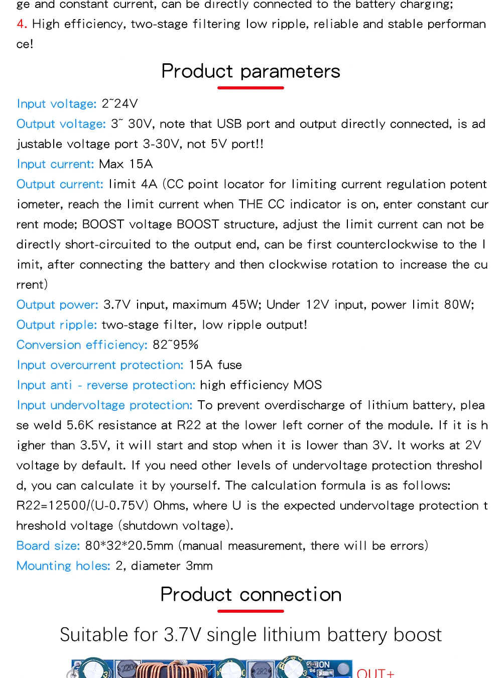 DC DC Step Up Boost Converter 2-24v to 3-30v 4A 80w CC CV Power Module Adjustable Regulated power supply 3.7V 6V 9V 12V With USB