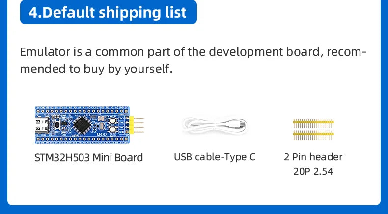 STM32H503CBT6 STM32F103C8T6 ARM STM32 Minimum System Development Board English Tutorial README Explanation