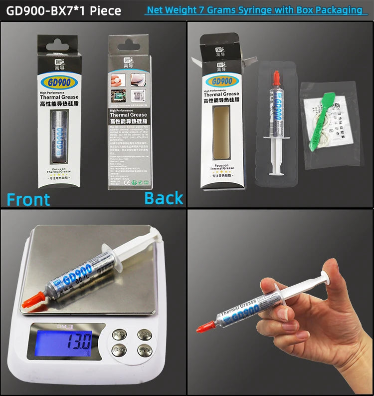 Net Weight 1/3/7/15/30 Grams Gray GD900 Thermal Conductive Grease Paste Plaster Heat Sink Commpound for CPU LED SSY BAS BR BX CB