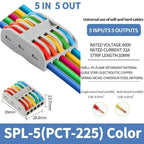 10pcs Compact 1/2/3/4/5 in Multiple Out Wire Connector - Speedy Splicing, 0.08-4.0mm  for Home Wiring Conductor Terminal