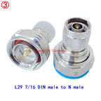 1Pcs L29 7/16 DIN To N Type Connector Din L19 To N Male Jack Female Plug 4hole Flange Water Proof RF Adapter Fast Delivery Brass
