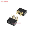 10Pcs 2*2/3/4/5/6/8/20/40 Pin Double Row Right Angle Female Pin Header 2.54mm Pitch Strip Connector Socket 2x3p/4p/6p/8p/20p/40p