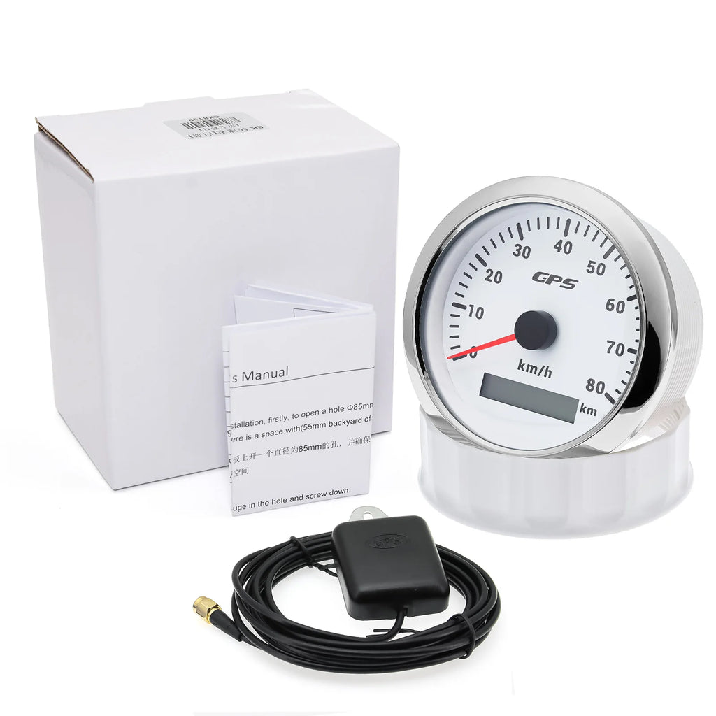 60/120/200KMH 85MM GPS Speedometer Gauge 7 Color Light with GPS Antenna Waterproof Motorcycle Boat Car Truck Speed Gauge Meter