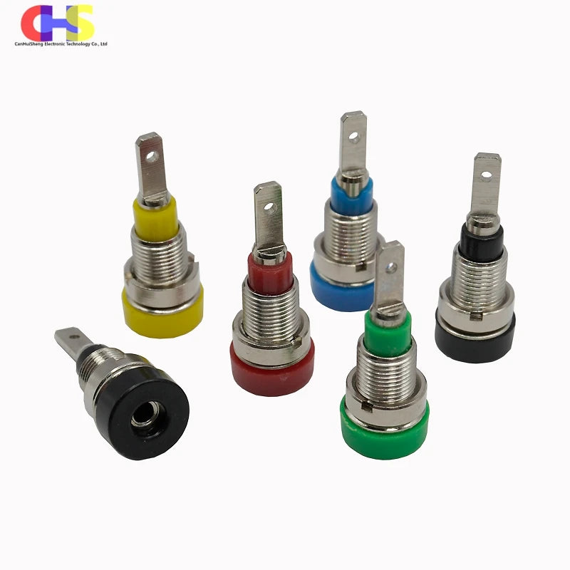 5pcs 2mm Banana Jack Plug Socket Stacked Male Female Insulated Terminal Block For Experimental Panel Testing Line Welded