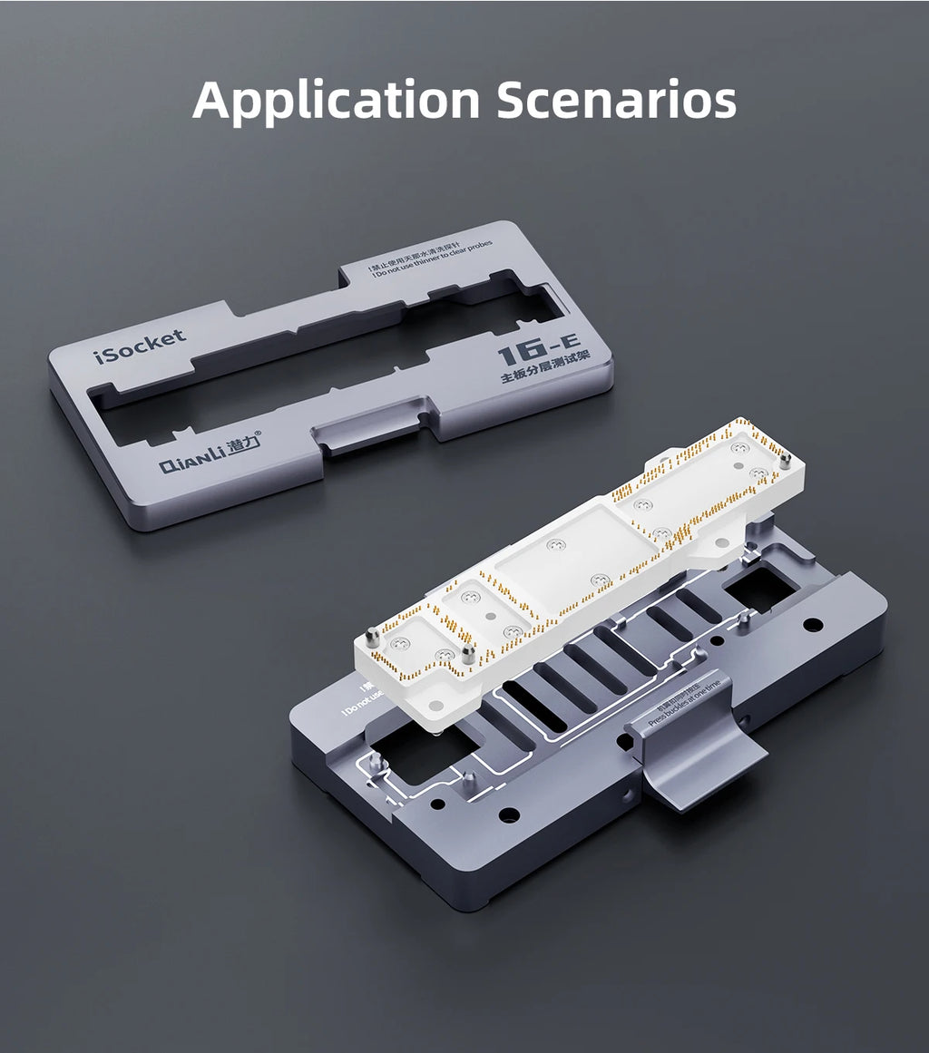QIANLI ISocket Motherboard Middle Layer Test Stand for IPhone 16E X-16 Logic Board Function Diagnostic Double-deck Repair Tools
