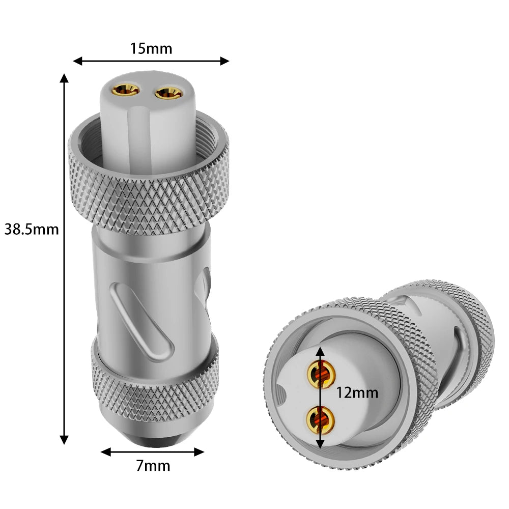 Monosaudio GX16 GX12 2Pin Female Socket Plug Wire Panel Connector with Plastic Cap Connector 5A 125V L88-93 Circular Aviation