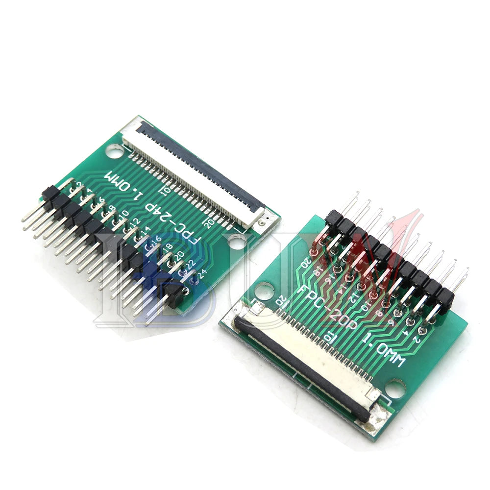 FPC FFC Adapter Board 0.5mm 1.0mm To 2.54mm Connector Straight Needle And Curved Pin 6 8 10 12 20 24 26 30 34 40 50 60 80 Pin