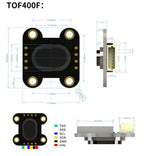 5pcs/1pc TOF050F TOF200F TOF400F Laser Infrared Distance Sensor Module VL6180 VL53L0X VL53L1X Module 50CM 2M 4M Serial Port IIC