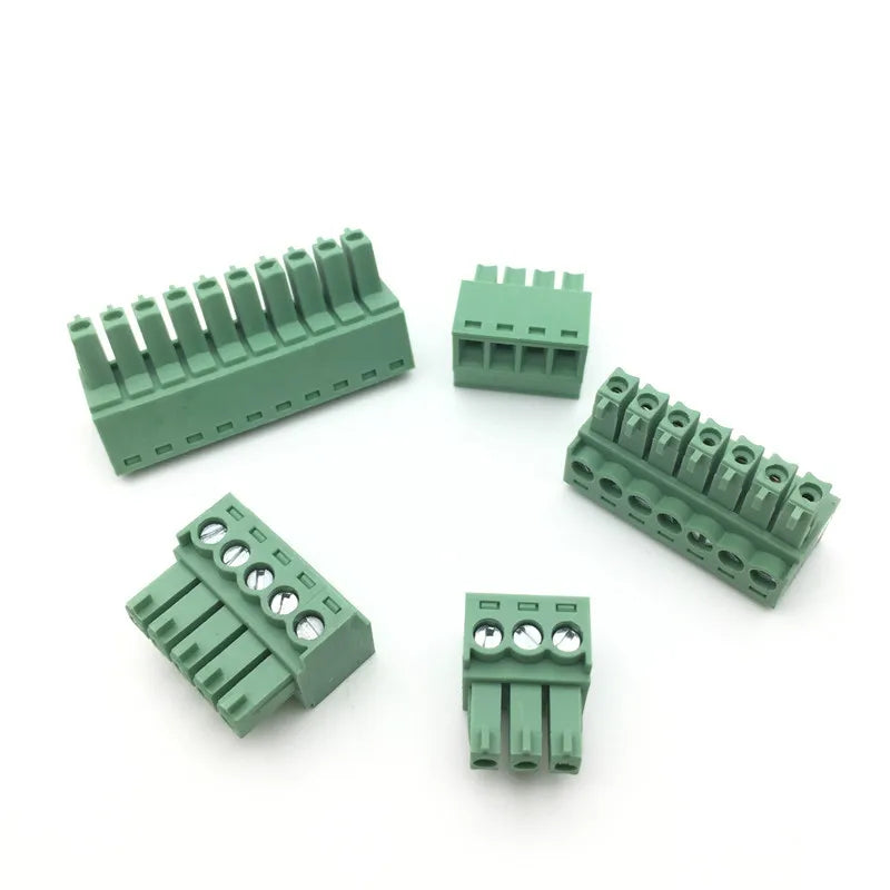100pcs/50pairs 15EDG 3.81/3.5mm 300V8A 2/3/4/5/6/7/8/9/10 KF2EDG Straight Right Angle Plug In PCB Wire Terminal Block Connector