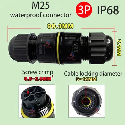 IP68 Waterproof Connector 2/3/4/5 Pin Screw Wiring Terminal Adapter For LED Light Electric Wire Connector Outdoor Junction Box