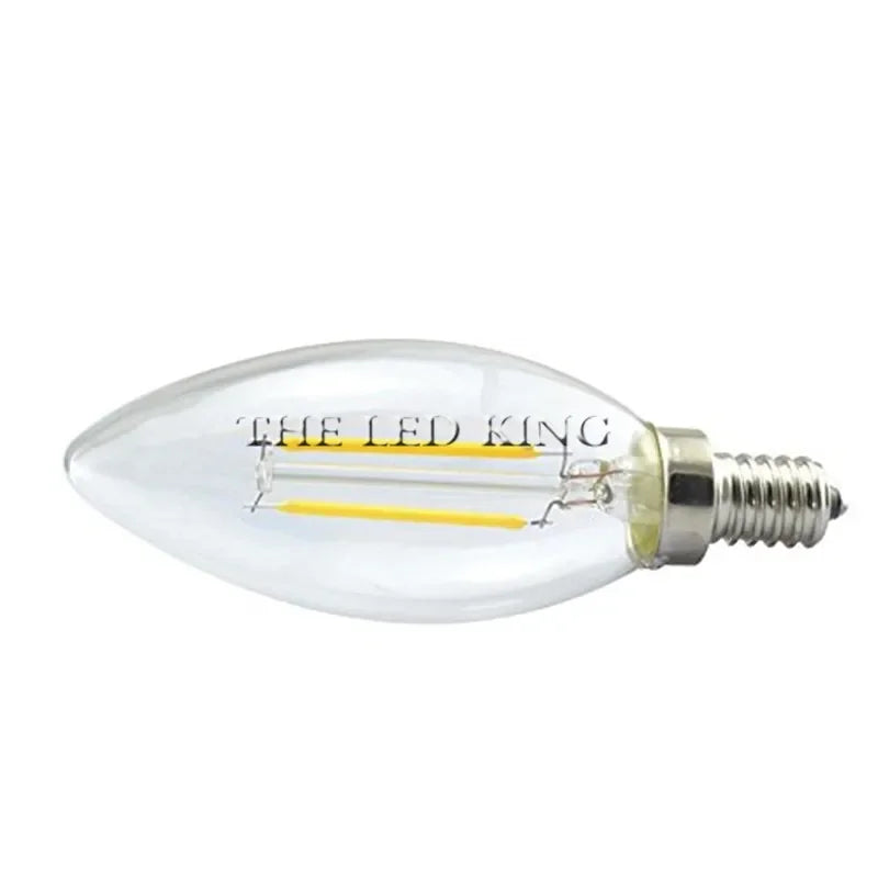 E14 LED Filament C35 Lamp C35L Dimmable Glass Candle Bulb 220V 4W 8W 12W Replace 20W 40W 60W Halogen Light Chandeliers
