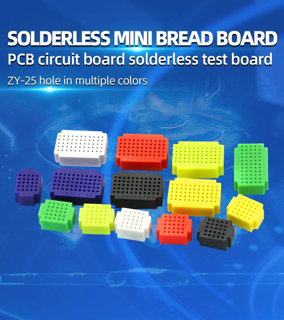 1PCS ZY-25 21X16 Mini Solderless Breadboard PCB Board Test Board Solder Zy-25 21*16mm Red White Black Grenn Blue