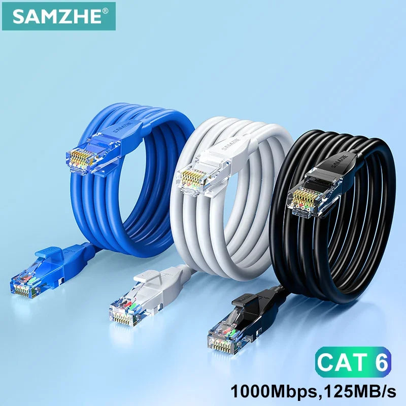 Samzhe 1000Mbps Cat6 Ethernet Cable Gigabit High Speed  Internet Cord RJ45 Shielded Network LAN Cord for PC PS5 PS4 PS3 Xbox