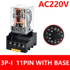 5/10Set MK2P-I MK3P-I Electromagnetic Relay Intermediate Small Relay with Base 8 Pin 11 Pin AC/DC 220V 24V