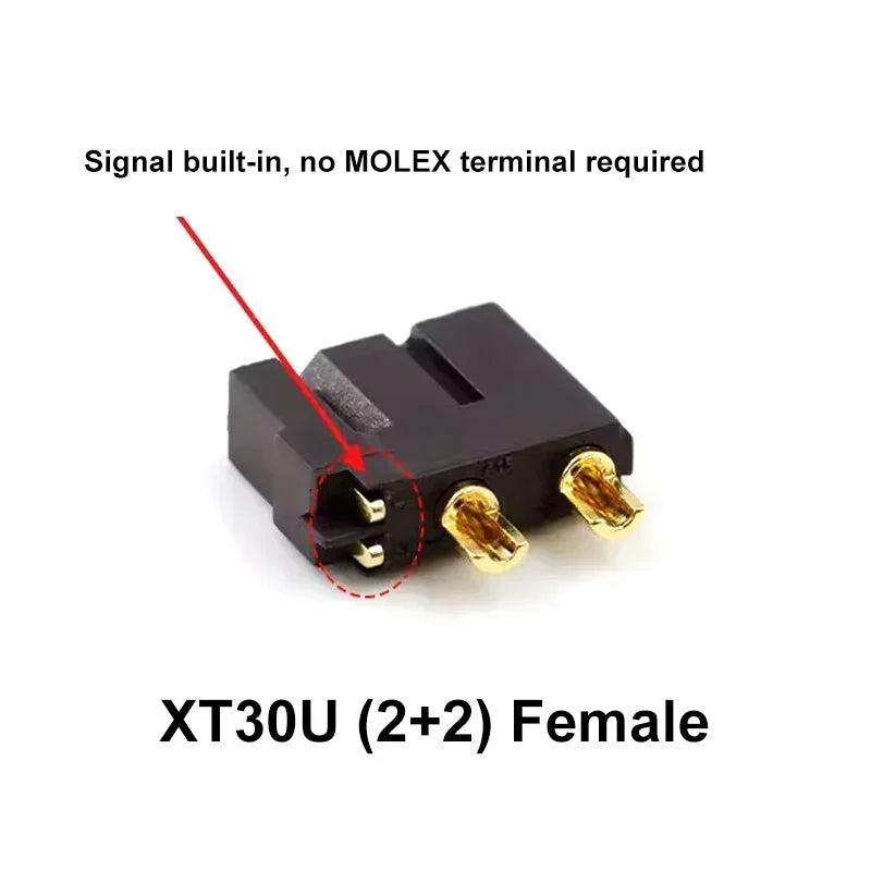 Original Amass XT30(2+2)-F XT30PB(2+2)-M Male Female Gold Plated Plug with Signal Pin XT30U Connector for RC Drone Aircraft Car