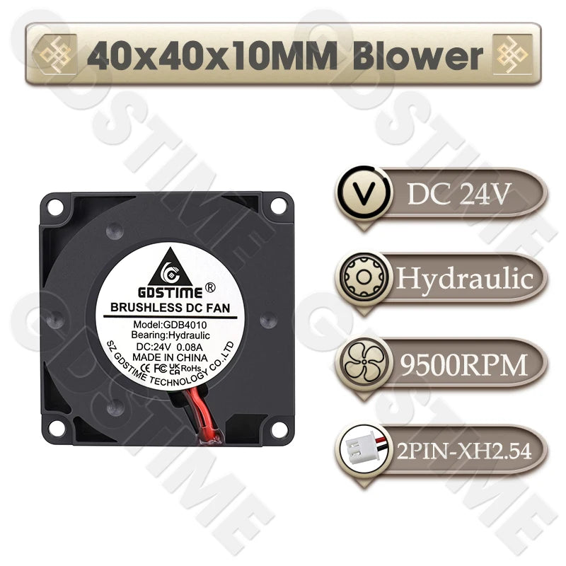 Gdstime 4010 24V Blower 12V 5V Cooler Fan 5015 Radial Fan 50x15MM Turbine Cooling Fan 30MM Micro Fan for 3D Printer Part Cooling