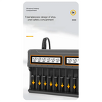 AB34-18650 Charger 12 Slots Aa.Aaa Nickel Metal Hydride/Lithium Battery Smart Universal Charger With Display US-Plug