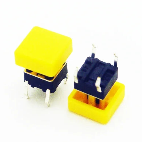 10PCS 6X6X7.3mm 4PIN DIP SMT Momentary Tact Button H=8.7mm With Cap Mini Push Button