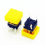 10PCS 6X6X7.3mm 4PIN DIP SMT Momentary Tact Button H=8.7mm With Cap Mini Push Button
