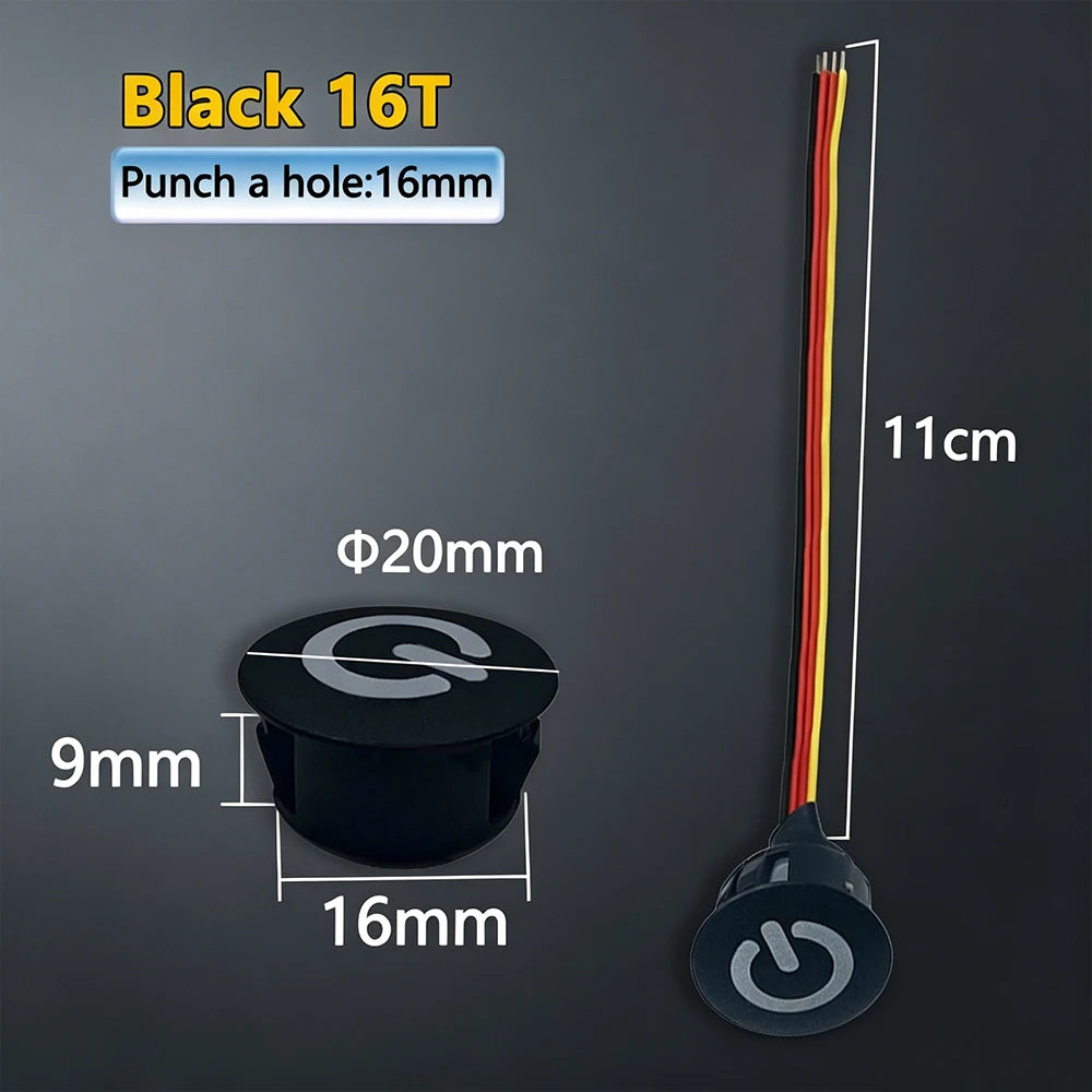 Smart In-Wall Touch Light Switch Dimmer 3.7V-24V DC, LED Compatible, Modern Design for Home/Office, Easy Installation