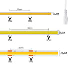 3MM 5MM 8MM COB LED Strip DC 5V/12V/24V High Density Flexible LED Strip Light with Adhesive TV Backlights Home Cabinet Lighting