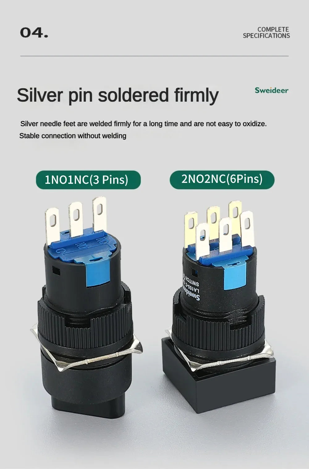 16mm Key Rotary Knob Push Button Switch 2 3 Positions Latching Self Lock Round Square Selector Start Up Power Switch 3/6 Pins