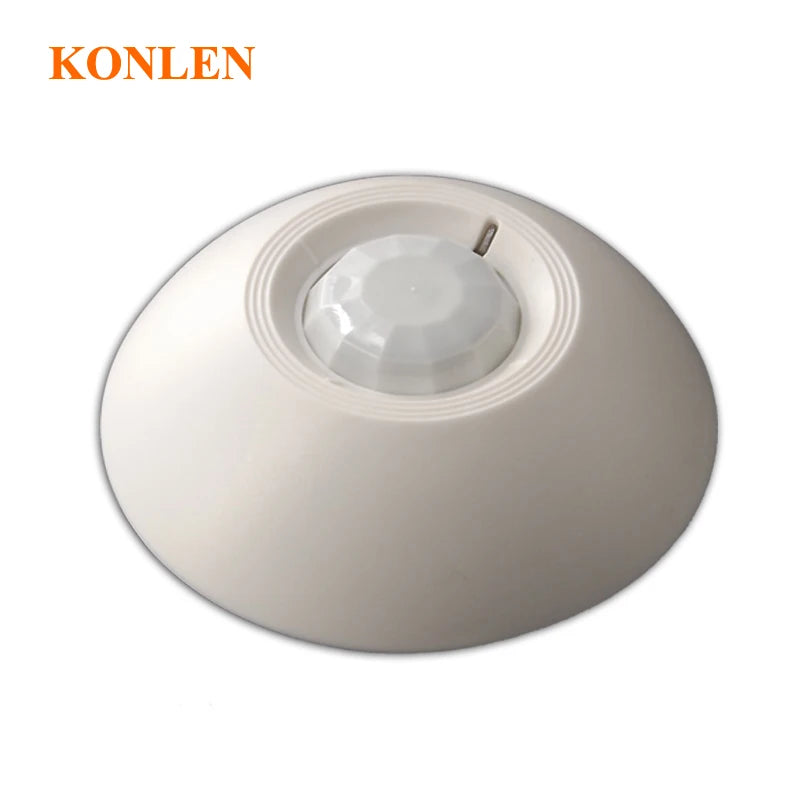 12V Wired PIR Motion Sensor Ceiling Detector 360 Degree Infrared Movement Detection N.O N.C Signal Output Link Wire Alarm System