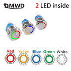 16mm 19mm 22mm double colors LED Metal Push Button Switch Waterproof Lamp Doorbell Car Momentary Latching 12V 24V without socket