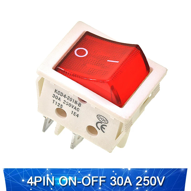 KCD4 Rocker switch ship type switch rocker power button 4/6PIN red light green light 31x25mm16A/30A 250v ON-OFF/ON-OFF-ON