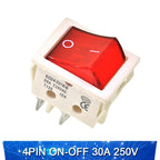 KCD4 Rocker switch ship type switch rocker power button 4/6PIN red light green light 31x25mm16A/30A 250v ON-OFF/ON-OFF-ON
