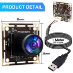 ELP 16MP USB Camera Module Wide Angle PC Webcam with Micro Distortion Lens IMX298 Industrial Lightburn Camera for Raspberry Pi