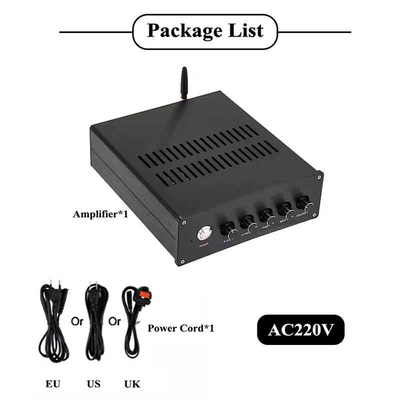 Hifi Dual TPA3255 High Power Dightal Audio Amplifier Bluetooth 5.1 PCM5102 Independent Decoding 2.1Home Desktop Amp 300W×2+600W