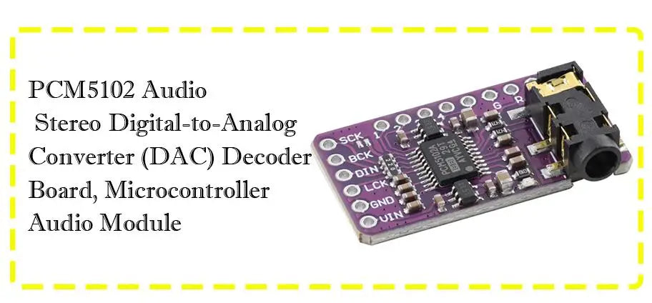 CT7601PR/CT7601CR/CT7601SR up to 32-bit/768K/DSD512 PCM5102 Audio Stereo Digital-to-Analog Converter (DAC) Decoder Board