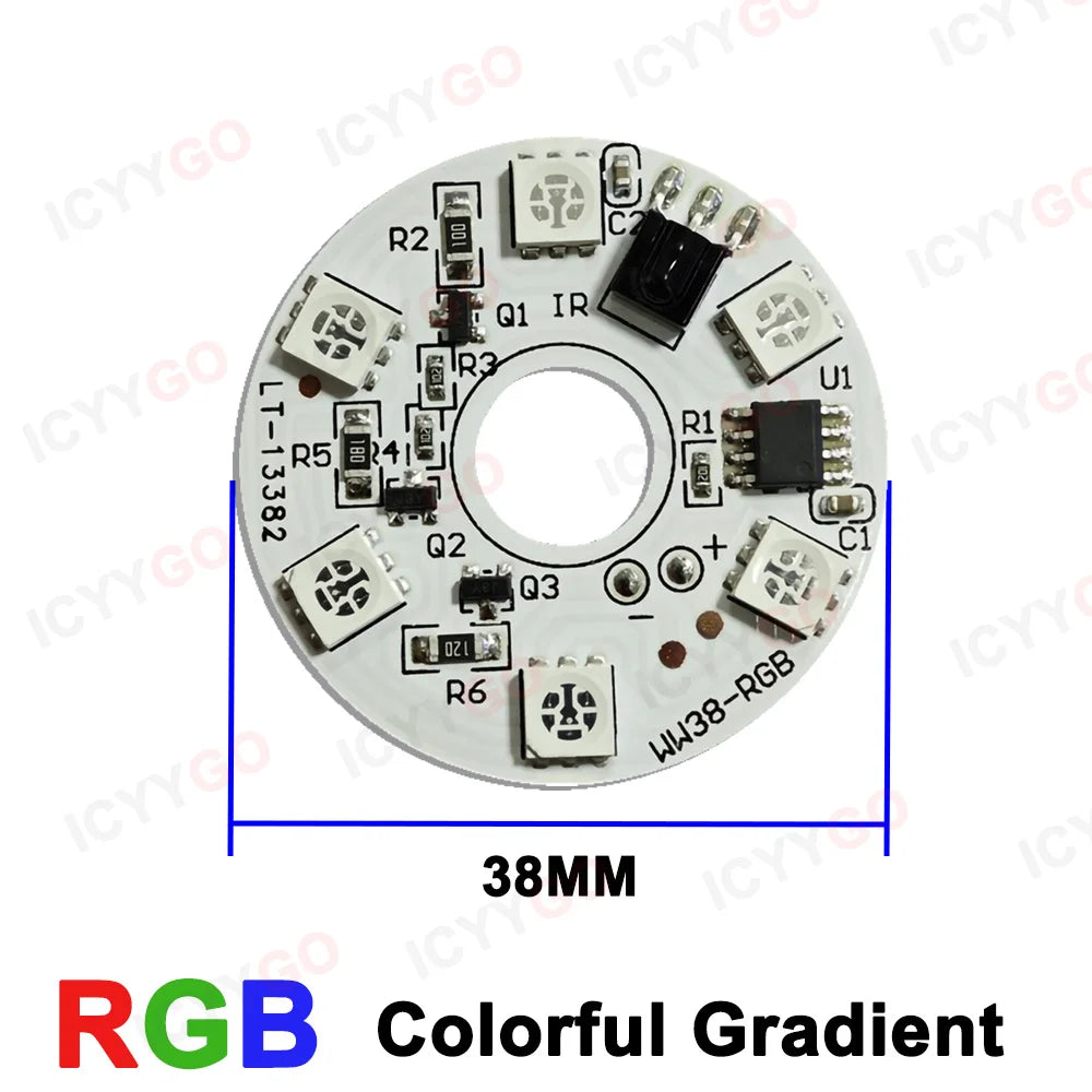 LED Light Panel 5V Color RGB Colorful Gradient Light Source Infrared 24-Key Wireless Remote Control Switch Nn/Off Control/Touch