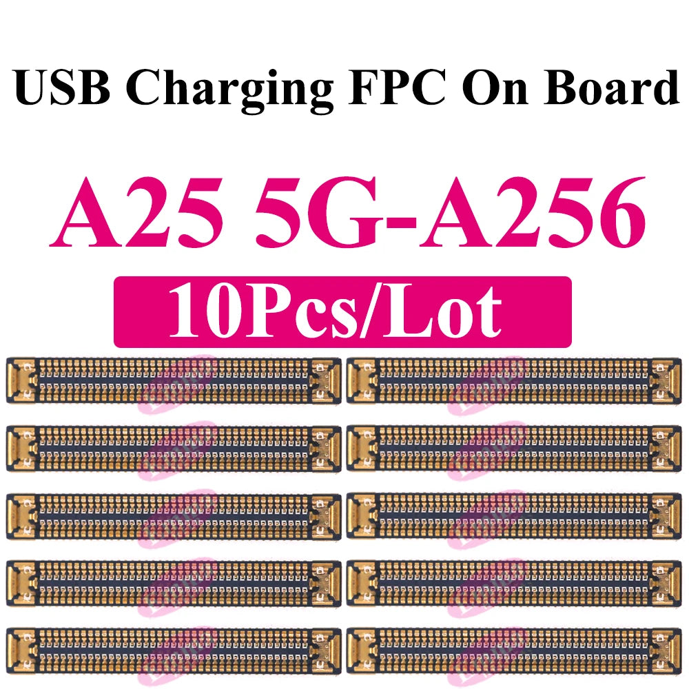 10Pcs Charging FPC Connector On Board For Samsung Galaxy A04s A14 A24 A34 A54 A05s A15 A25 A33 A35 Mainboard Flex Cable Plug