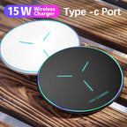 Wireless Charger Pad Induction Fast Wireless Charging Station For iPhone 17 16 15 14 13 12 Pro Max Samsung Xiaomi Oppo Huawei