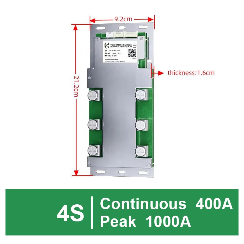 SMART BMS 400A 420A HighCurrent 4-30S BMS for Lifepo4 Li-ion Battery with BT UART for Golf Cart EV and Industrial Energy Storage