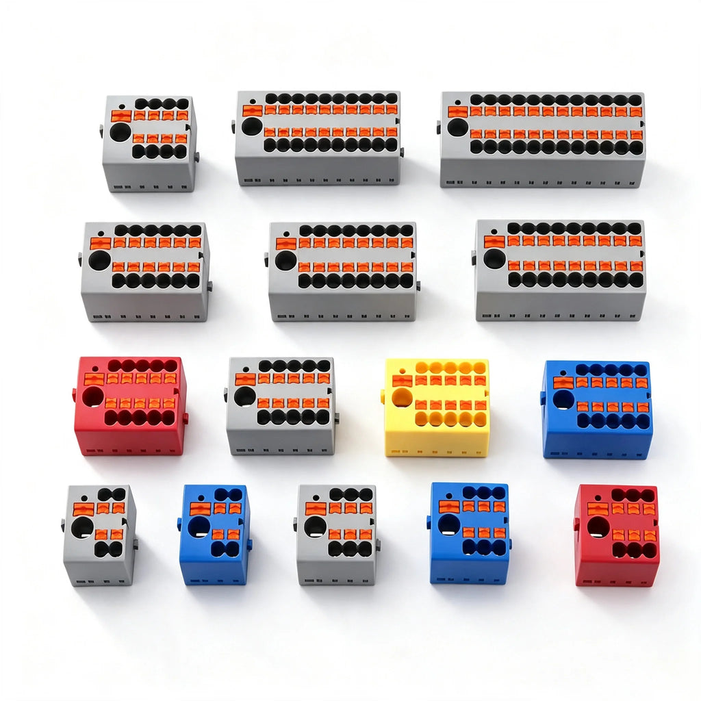 1PC 2.5mm² Plug-in Terminal Block Wire Electrical Cable Connectors Splitter Spliceable DIN-Rail Mounting Junction Box Tool