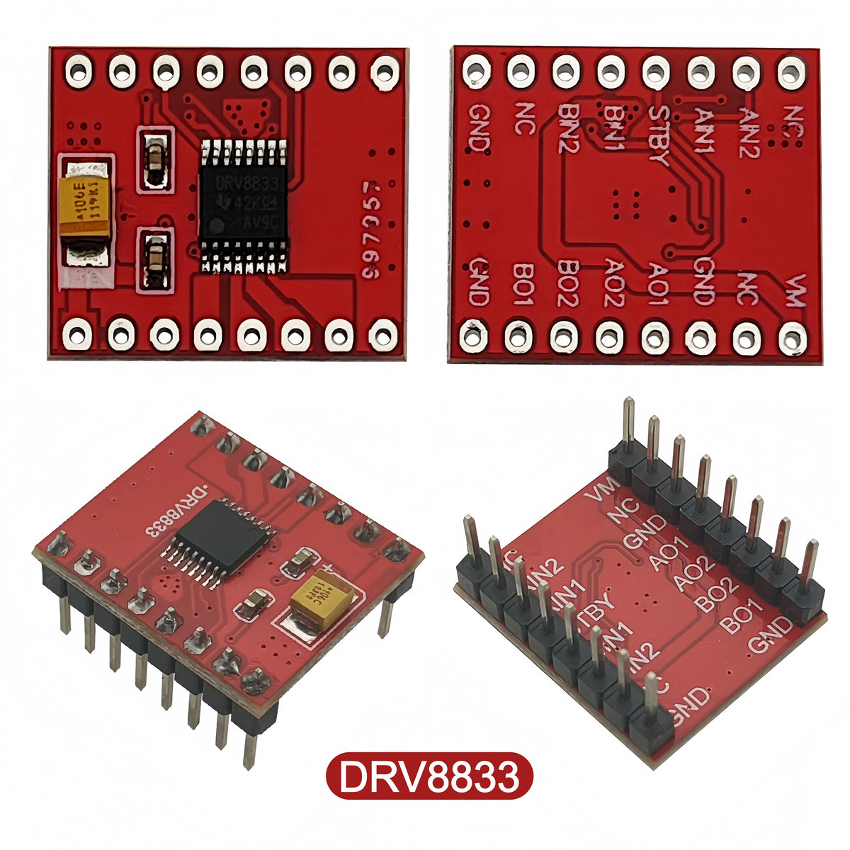 5pcs DRV8833/TB6612FNG Dual Stepper Motor Driver Module H-bridge Board DC motor controller for Arduino, Raspberry Pi, ESP32