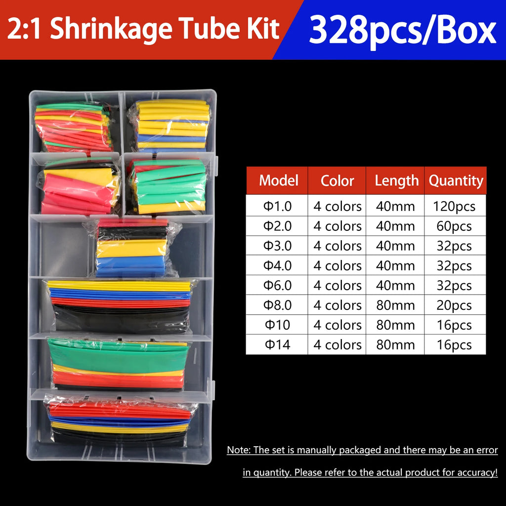 Heat Shrink Tubing Kit 73-900PCS 2:1 3:1 4:1 Ratio Cable Wire Insulation Sleeve Electrical Repair Protector Heat-Shrink Tube Set