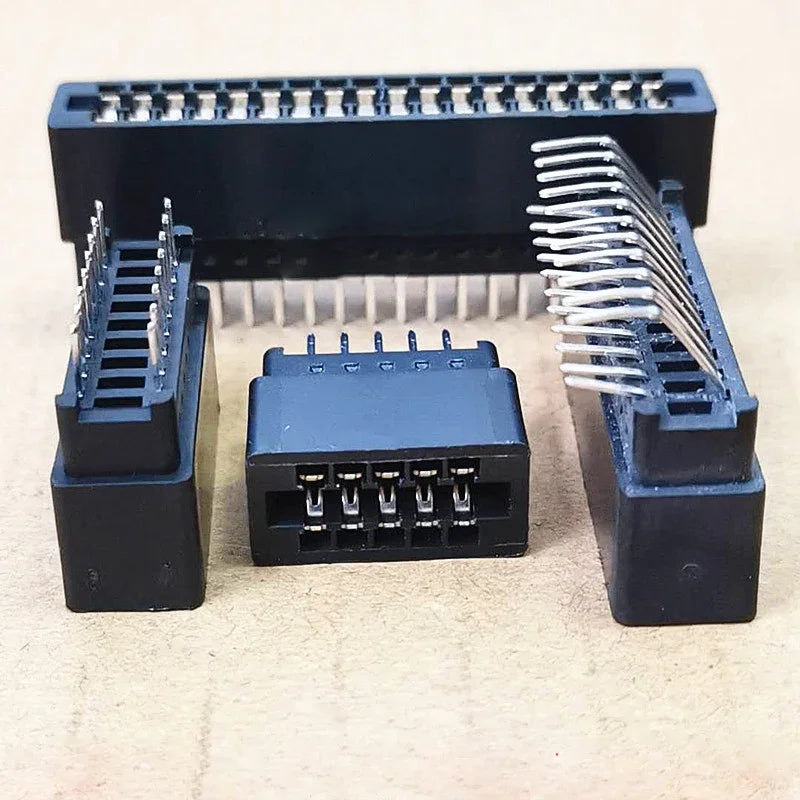 2.54mm Pitch Edge Card Connector Slot Bus Socket Gold Finger Socket PCB Board Straight Curved Pin 4P6P8P10P12P14-86P