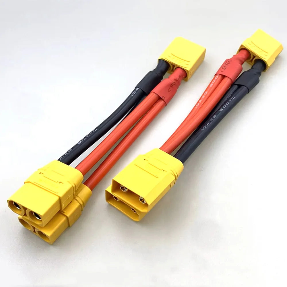 T Plug XT60 XT90 Parallel Battery Connector Male/Female Double Extension Cable Y-Divider/RC Battery Motor3-Way 10AWG 12AWG 14AWG