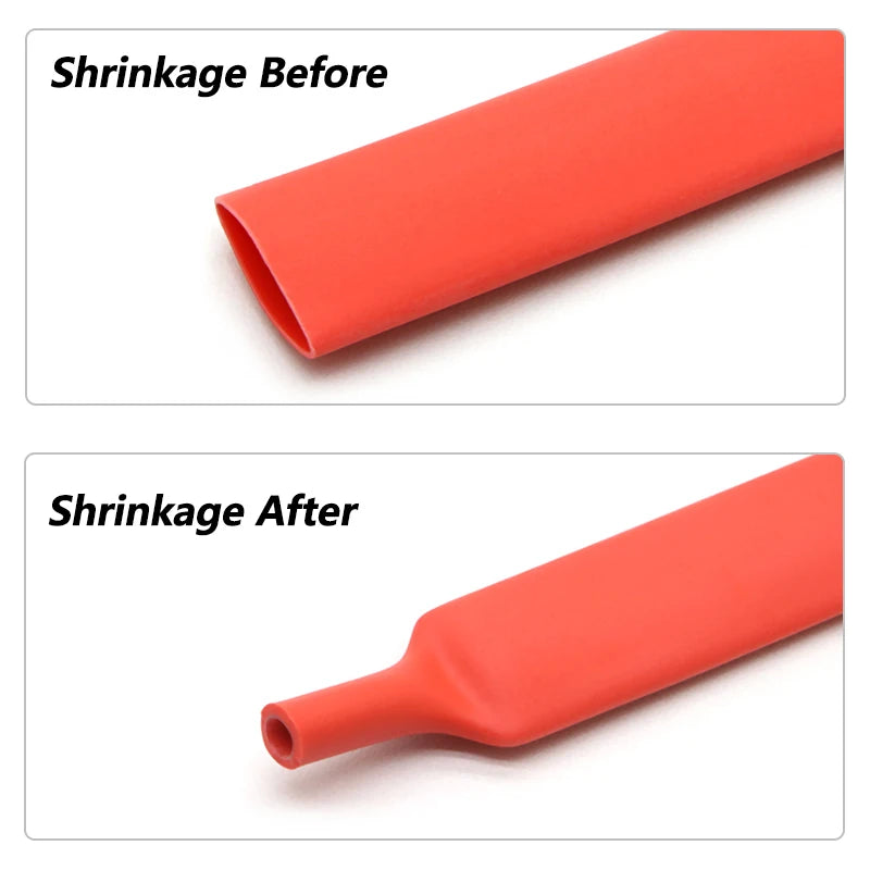 3:1 Red With Glue Heat Shrink Tube Dual Wall Tubing 1.6mm ~ 39mm Diameter Polyolefin Insulated Adhesive Lined Shrink Wrap Sleeve