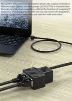 RJ45 8P8C Eight Core Network Cable Splitter Network Tee 1 Male to 2 Female Adapter Network Extender CAT6/CAT5
