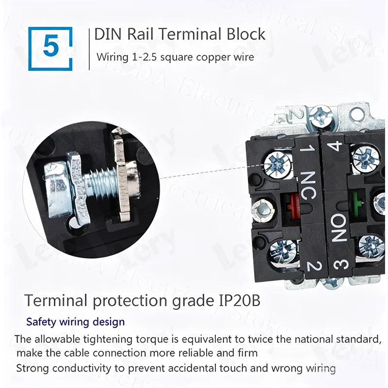 1Pcs XB2-BG21 XB2-BA31 XB2-BS54 22mm Knob Key Start Inching Power on Button Switch Self Reset Small Mushroom Head Emergency Stop