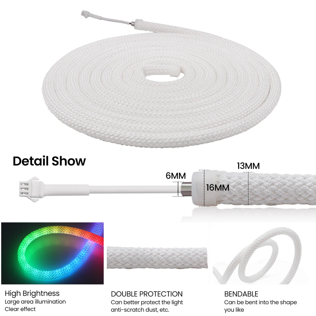 USB WS2812B WS2811 Round Reticulate Neon LED Strip DC 5V 360 Degree Addressable Bluetooth RGBIC Flexible Silicone Tape IP67 Rope