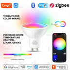 Tuya GU10 Smart LED Bulb WiFi Zigbee Bluetooth RGB 2700-6500K Dimmable Spotlight Lamps Smart Life APP Alexa Google Home Control
